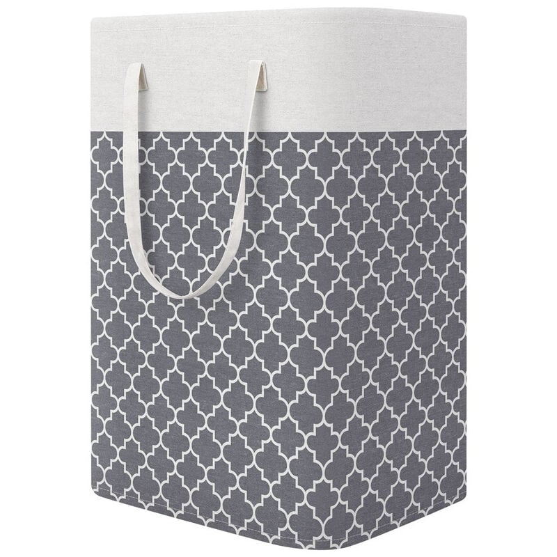 Panier a Linge Sale,Grand Panier à Linge avec Anse,75L Organiser Paniers pour Vêtements Stockage,Pliable Sac à Linge en Tissu Corbeille a