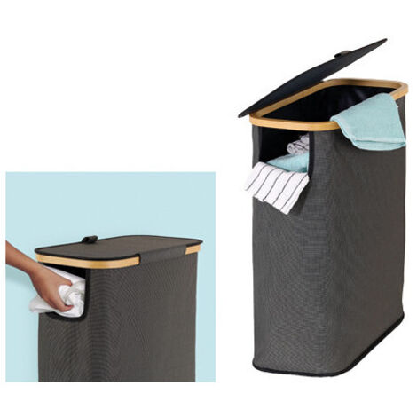 Panier à linge slim – Dimensions 23x45x58,5 cm – Design gain de place – Générique
