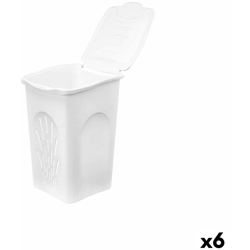 Panier à linge Stefanplast white plastic 50 l 37 x 56 x 39 cm (6 pièces)