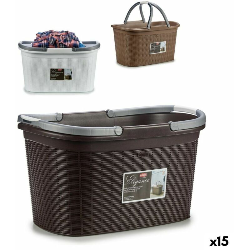 Panier à linge Stefanplast elegance plastic 35 l 57.5 x 29 x 36.5 cm (15 pièces)