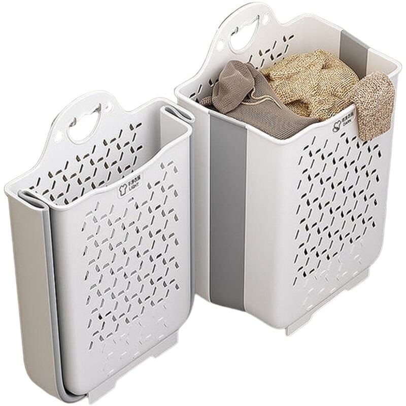 Panier à linge suspendu pliable avec poignée de transport 2 paquets