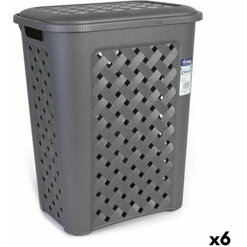 Panier à linge Tontarelli arianna 30 l graphite 37.5 x 27.5 x 47 cm (6 pièces)
