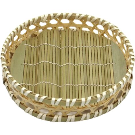 Panier à pain de table, plateau à fond plat tressé pour fruits, gâteaux, bonbons et brioches, panier décoratif lavable pour la