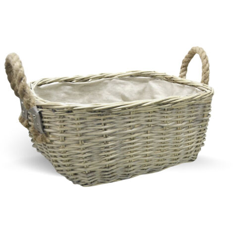 Petit Panier En Osier Vintage Avec Poignée - Décoratif Et Cosy - 31x25x14 Cm