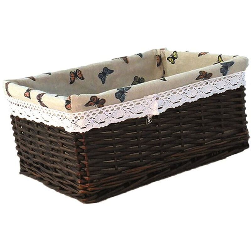 Panier à pain en rotin avec doublure en tissu 35 x 25 cm