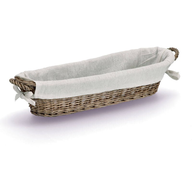 Panier à pain tressé en osier, 49 x 14 x 10 cm