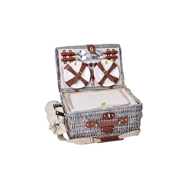 Angers Panier pique-nique pour 4 personnes, avec compartiment isotherme - Dimensions : 46x31x22cm Picnic - Les Jardins De La Comtesse