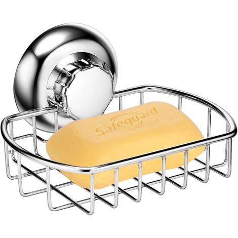 Panier à Savon - Porte-Savon Douche sans Perçage - Ventouse Système de Vide - Acier Inoxydable Ne Rouille Jamais - Porte-éponge pour Cuisine