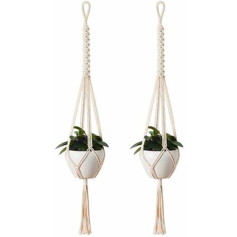 Pot de Fleur Plante Suspension en Corde Suspension Plante Macramé Porte  Décoration pour Interieur et Extérieur Suspendue, 2Pcs - Cdiscount Jardin