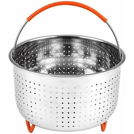 Panier à Vapeur en Acier Inoxydable, Panier à Vapeur de Légumes, Autocuiseur Panier Vapeur, Panier à Vapeur Instantané, avec Poignée Recouverte Silicone, pour la Cuisson des Légumes et des Aliments.Gu