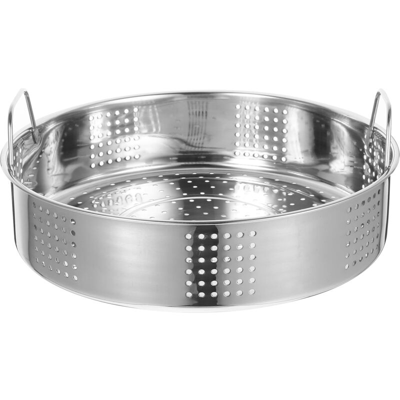 Feiyue - Panier à vapeur pour aliments de 25 cm avec poignées pratiques en acier inoxydable, grille épaisse pour cuiseur à vapeur pour la maison, la