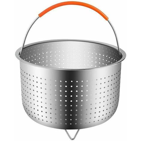 Panier à Vapeur,304 Acier Inoxydable Légumes Panier Vapeur, Cuiseur à Riz Vapeur Panier Autocuiseur Panier Vapeur Avec Poignée Recouverte de Silicone pour la Cuisson Des Légumes et Des Aliments