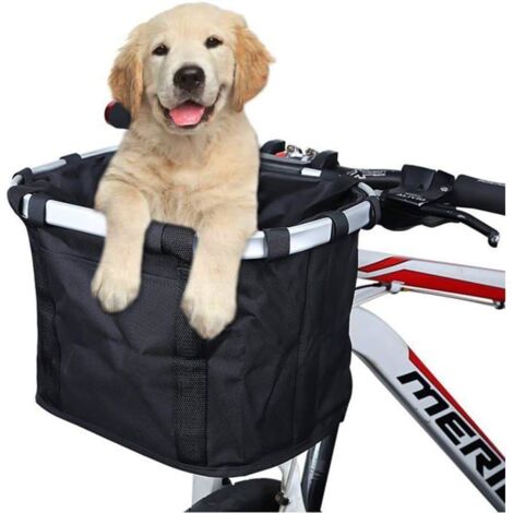 Panier à vélo Pliable, Amovible Vélo Guidon Panier, Cycle Avant Toile Panier Transporteur Sac Pet Carrier Facile à Installer