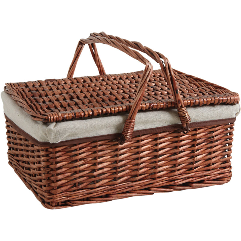 Panier avec couvercle en éclisse teintée