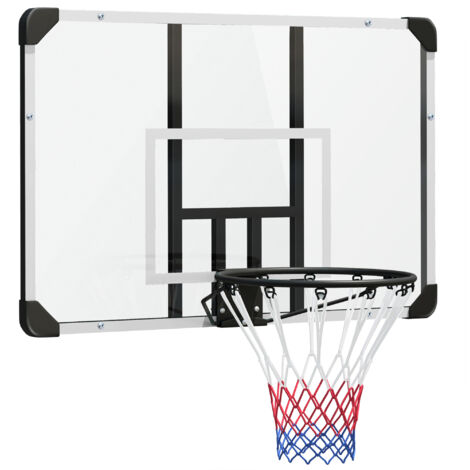 Panier basket panneau arrière incassable hauteur réglable intérieur extérieur cadre acier noir