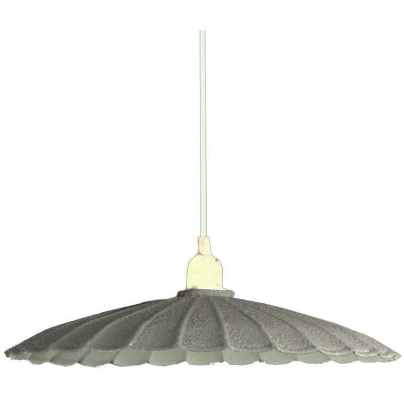 Lustre vintage en métal blanc/gris avec attache cmø25