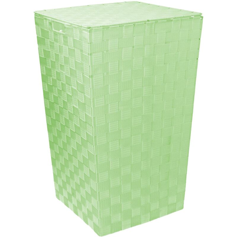 Panier carré en polyester vert clair cm33x33h53