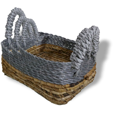 Panier carré en feuille de bananier et raphia Abu-Abu - Ensemble de 3- Vendu par 1