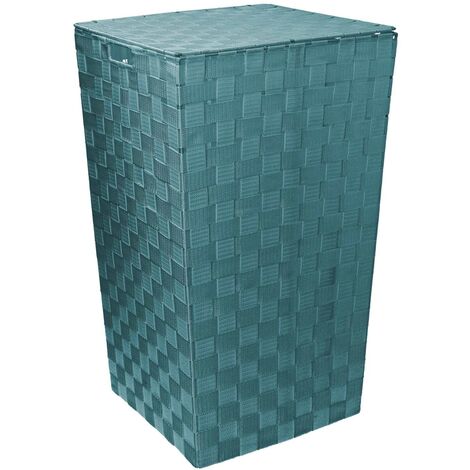 Panier carré en polyester vert aqua cm33x33h53