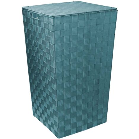 Panier carré en polyester vert aqua cm33x33h53