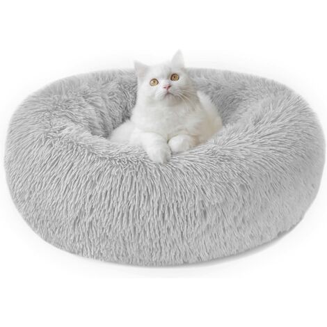 Panier Chien Chat Moelleux Rond - Coussin Chien et Chat Anti Stress Apaisant en Peluche, Donut Lit Confortable Lavable pour Chien Chat Petit Moyen Taille