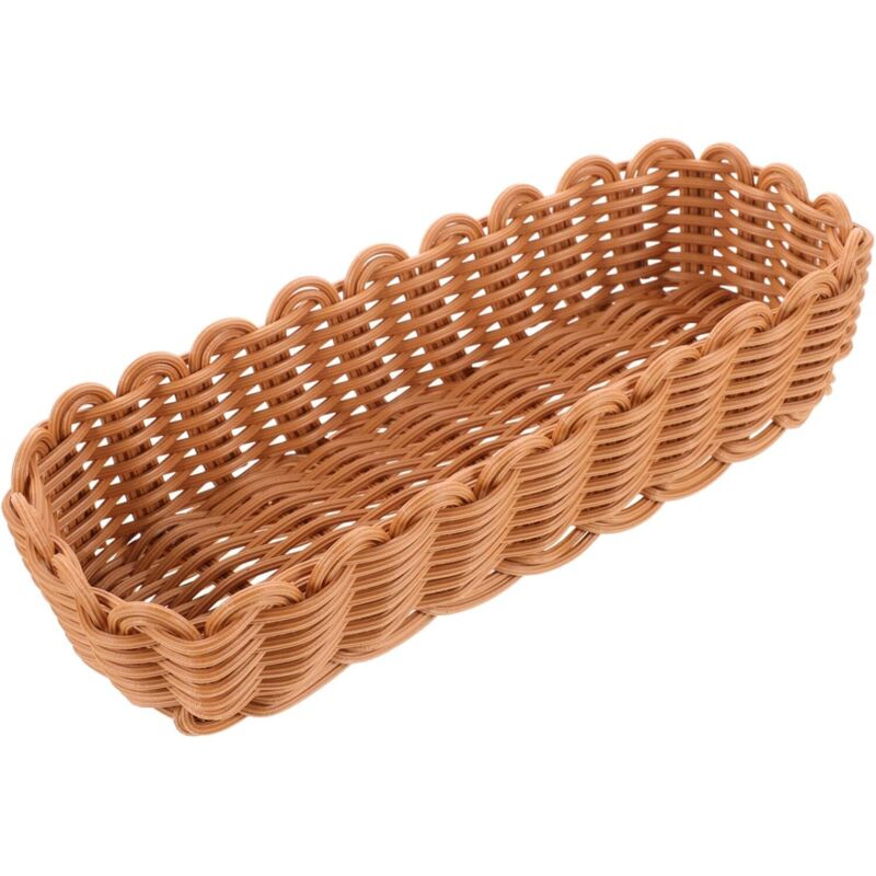 Panier couverts imitation rotin avec drainage, rangement résistant fourchettes baguettes