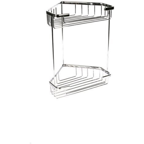 PANIER D'ANGLE EN ACIER INOXYDABLE À 2 NIVEAUX - 20X15X27