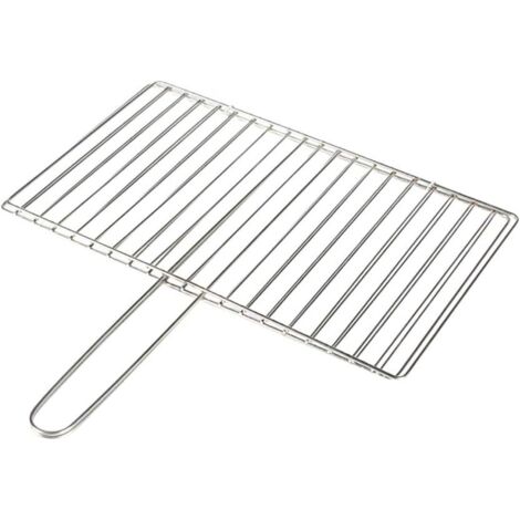 Panier de barbecue avec longue poignée pour poisson et viande, fabriqué en acier inoxydable, fonction verrouillage une cuisson plein air sûre (barre verticale 24 x 39 cm) - vertical bar 2439cm