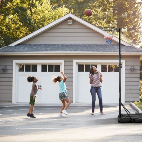 Panier de Basket-Ball Hauteur 260-305 CM Mobile avec Base Rechargeable et 2 Roues CWXT7390 DESIGN IN