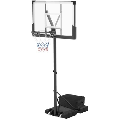 Panier de Basket-Ball Hauteur Réglable 125-305cm Support de Basketball Mobile avec Panneau Arrière Incassable Base Remplissable et Roues