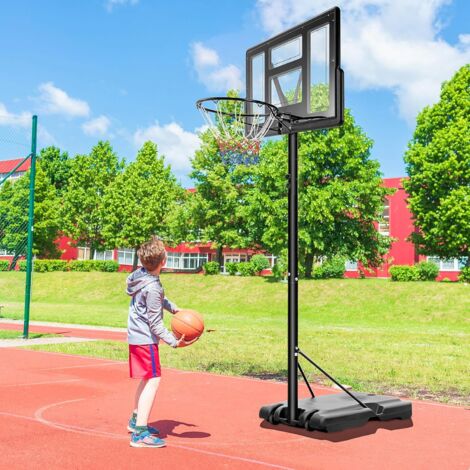 Panier de Basket-Ball Portable avec roulettes,Support, Hauteur réglable de 230 à 304 cm pour Enfants et Adultes,Pied à remplir d'eau et de Sable