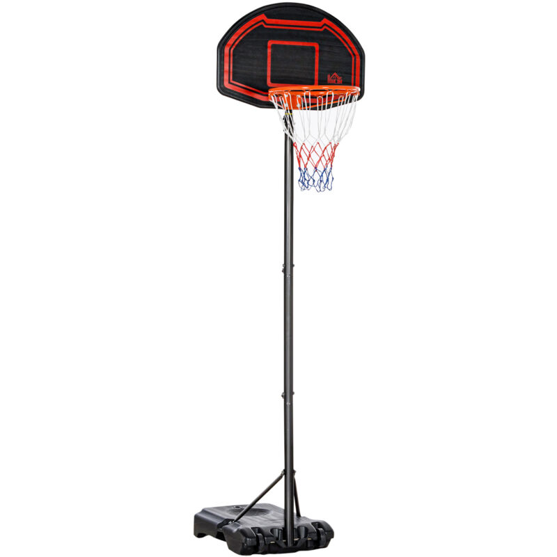 Homcom - Panier de Basket-Ball sur pied avec poteau panneau - base de lestage sur roulettes - hauteur réglable 5 niveaux 2,45-2,95 m - acier hdpe