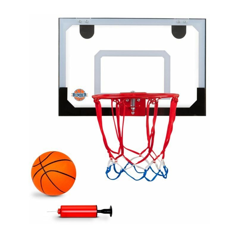 Bumber - Panier de Basket de porte austin à accrocher tout inclus 1 ballon et 1 pompe - Noir
