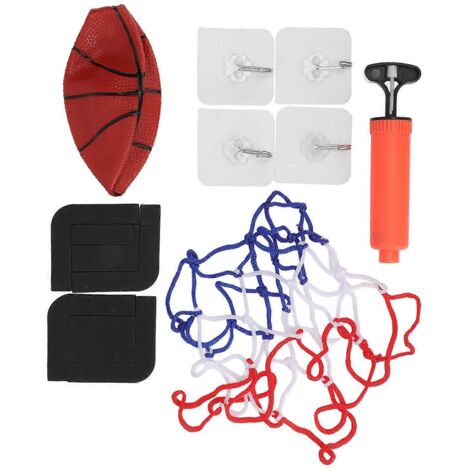 Panier de basket d'intérieur miniature transparent, sans perçage, à fixer au mur, en PVC, pour enfants, noir et jaune.