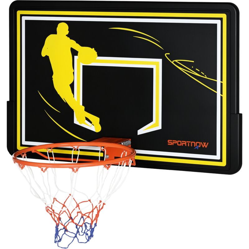 Panier de basket mural - structure acier - accessoires montage inclus - noir