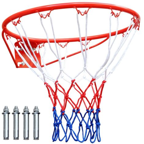 Panier de basket-Remplacement cerceau 45.72cm-Montage porte/filet robuste-Flexible intérieur/extérieur-45.72x45.72x10(cm)