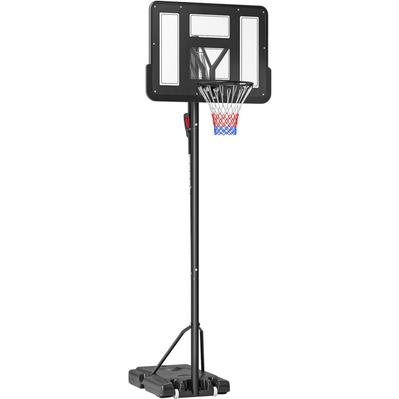 Sportnow - Panier de basket sur pied hauteur réglable 2,35-3,05 m - roulettes, base de lestage - acier pe noir