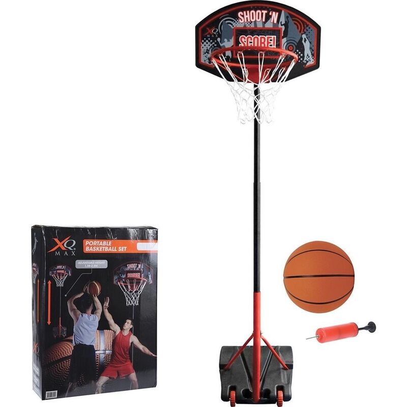 Panier de basket-ball Xq Max Réglable de 1,38 m à 2,5 m - ø 45 cm - Noir/Orange - Métallique