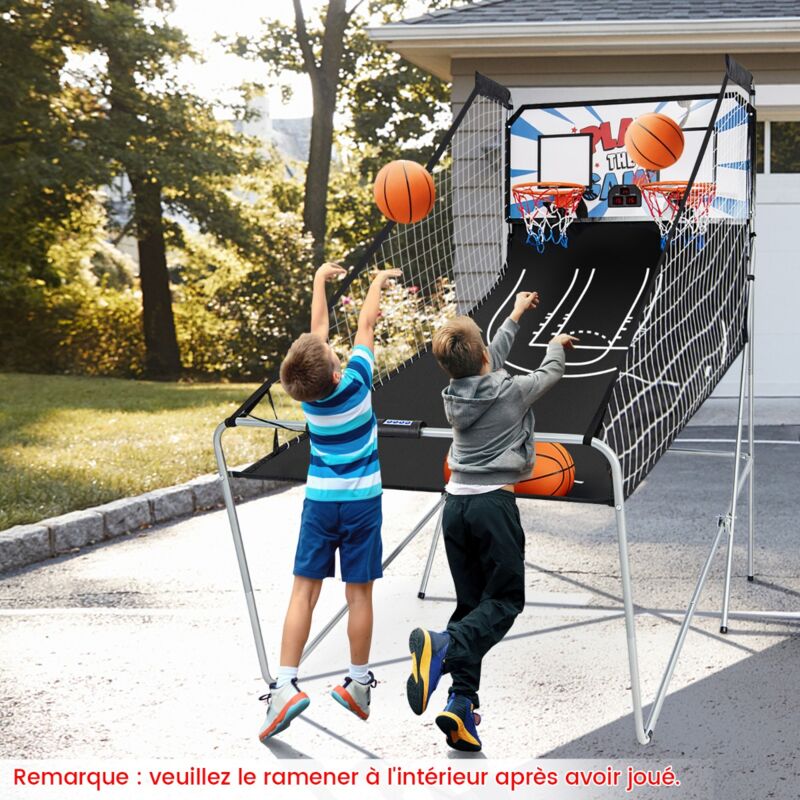 Maisonchic - Panier de Basketball Pliable Double Panier 4 Balles Pompe Arcade 1 à 4 Joueurs CWXT1865 design in