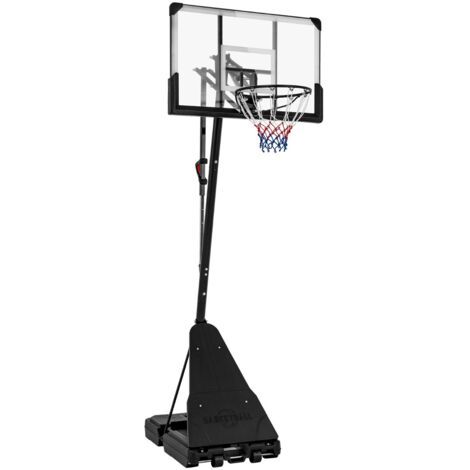 Panier de Basketball sur Pieds avec Hauteur Réglable 150-305 CM Support de Basket à Roulettes avec Panneau Arrière Incassable de 112cm en PC