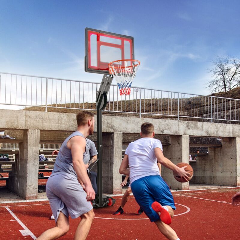 Panier de Basketball sur Pieds Hauteur Réglable 1,55-3,1m Panneau pe pour Enfants Jaunes CW65061