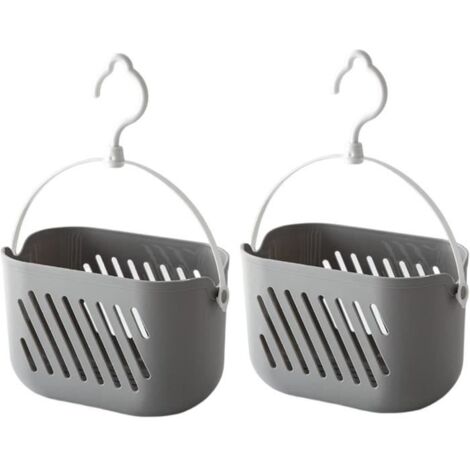 Panier de caddie de douche suspendue, panier de rangement de salle de bain en plastique Panier de douche portable Panier de toilette