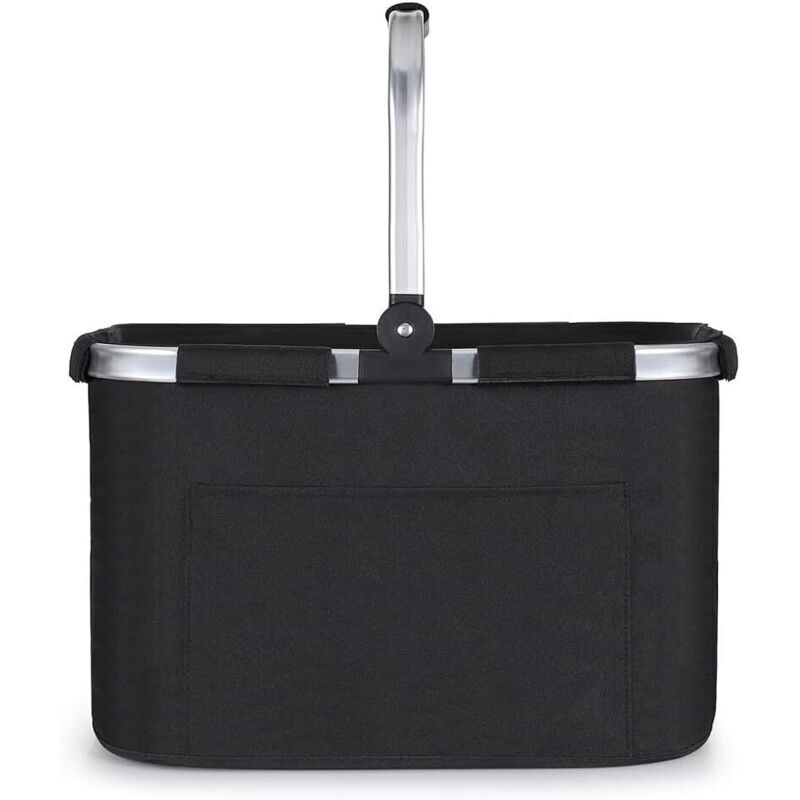 Panier de courses pliable 30L, grand panier de pique-nique avec poignées rembourrées, panier pliable pratique, sac de courses avec cadre en