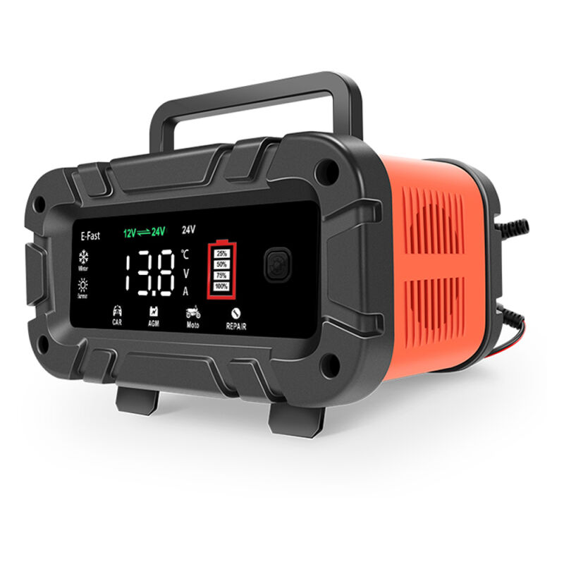 LIFCAUSAL Chargeur de Batterie 12V/24V Intelligent avec Impulsion Réparatrice - Maintien de Charge Automatique pour Voiture/Camion/Moto - Affichage