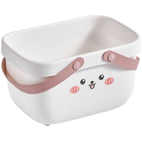 Panier de douche à motif lapin, grande ouverture et poignée élargie, robuste, en PP, idéal pour la salle de bain, le camping ou toute la famille. Panier de rangement pour salle de bain, camping ou tou