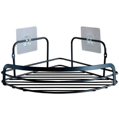 Panier de Douche Angle Adhésif "Filaire Premium" 29cm Noir