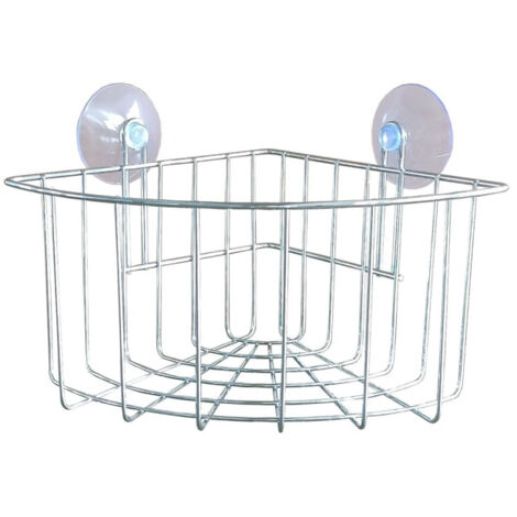 Panier de Douche Angle Ventouse "Filaire Basic" 19cm Chrome