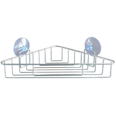 Panier de Douche Angle Ventouse "Filaire Basic" 23cm Chrome