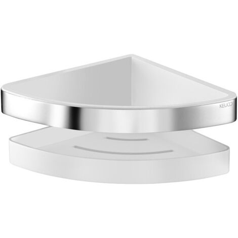 Panier de douche d'angle MOLL en 2 parties chromé / blanc KEUCO