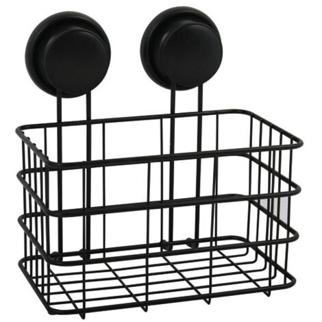 Panier de douche Milady avec ventouses noir - MSV
